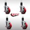 Service Caster 4'' SS Red Poly Swivel 1-5/8'' Expanding Stem Caster Set with Brake, 4PK SCC-SSEX20S414-PPUB-RED-TLB-158-4 - alternate 2